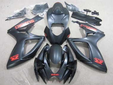 2006-2007 Suzuki GSXR 600 Motorcycle Fairings - Matte Black Red Decal Canada for Sale
