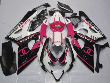 2006-2007 Suzuki GSXR 600 Motorcycle Fairings - White Pink Black Chanel Canada for Sale