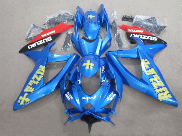 2008-2010 Suzuki GSXR 600 Motorcycle Fairings - Blue Yellow Red Black Rizla Motul Canada for Sale