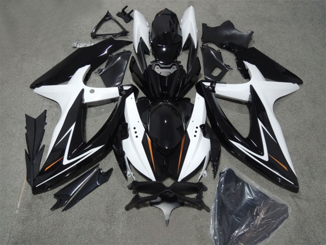 2008-2010 Suzuki GSXR 600 Motorcycle Fairings - White Glossy Black Canada for Sale