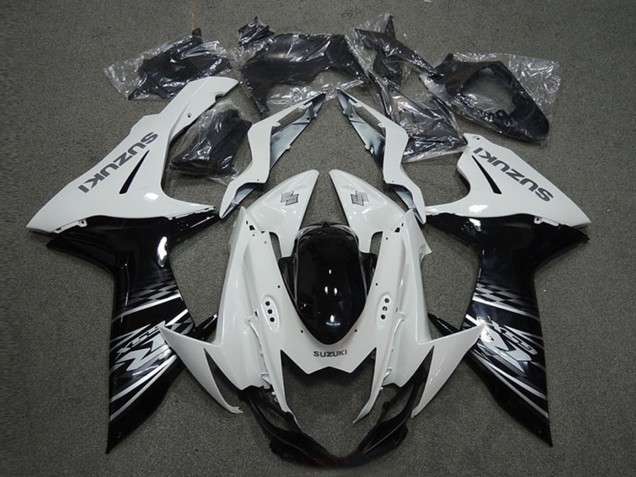 2011-2024 Suzuki GSXR 600 Motorcycle Fairings - White Glossy Black Canada for Sale