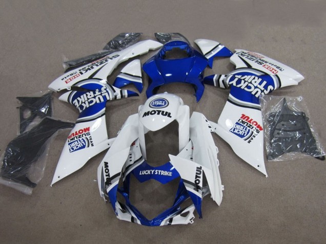2011-2024 Suzuki GSXR 600 Motorcycle Fairings - Blue White Lucky Strike Motul Canada for Sale
