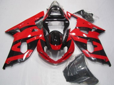 2001-2003 Suzuki GSXR 750 Motorcycle Fairings - Red Glossy Black Canada for Sale