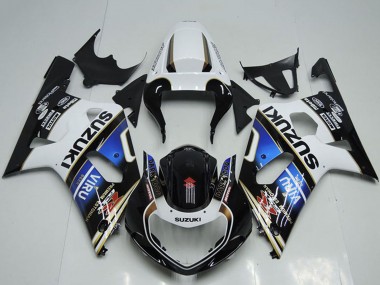 2001-2003 Suzuki GSXR 750 Motorcycle Fairings - White Blue Glossy Black Viru Canada for Sale