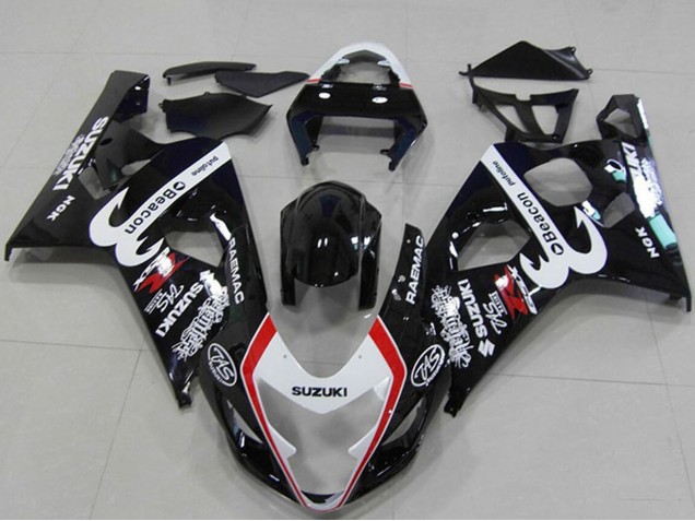 2004-2005 Suzuki GSXR 750 Motorcycle Fairings - Glossy Black White Red Beacon Canada for Sale