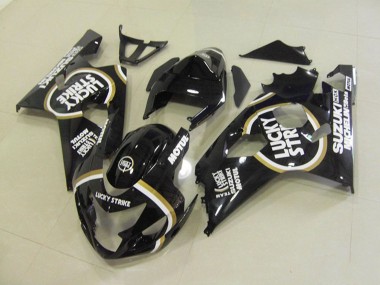 2004-2005 Suzuki GSXR 750 Motorcycle Fairings - Glossy Black White Lucky Strike Motul Canada for Sale