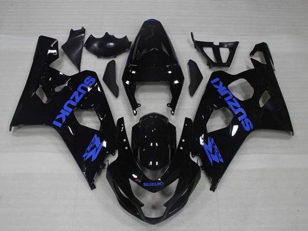 2004-2005 Suzuki GSXR 750 Motorcycle Fairings - Glossy Black Blue Decal Canada for Sale