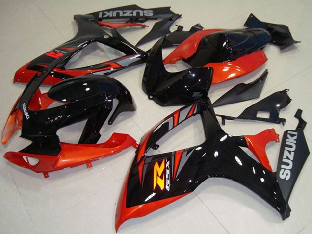 2006-2007 Suzuki GSXR 750 Motorcycle Fairing - Orange Glossy Black Canada for Sale
