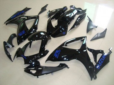 2006-2007 Suzuki GSXR 750 Motorcycle Fairings - Glossy Black Blue Decal Canada for Sale