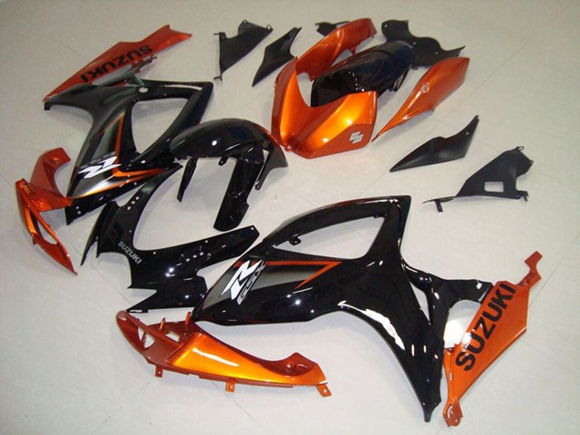 2006-2007 Suzuki GSXR 750 Motorcycle Fairings - Orange Glossy Black Canada for Sale