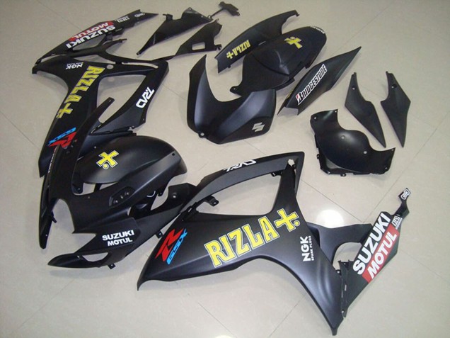 2006-2007 Suzuki GSXR 750 Motorcycle Fairings - Matte Black Yellow Rizla Motul Canada for Sale