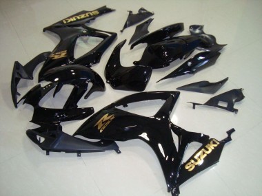 2006-2007 Suzuki GSXR 750 Motorcycle Fairings - Glossy Black Gold Decal Canada for Sale