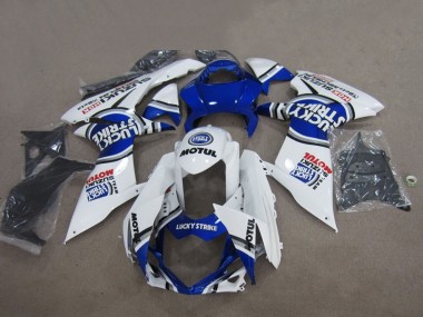 2011-2024 Suzuki GSXR 750 Motorcycle Fairings - White Lucky Strike Motul Canada for Sale