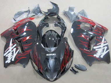 1996-2007 Suzuki GSXR 1300 Hayabusa Motorcycle Fairings - Black Red Flame Canada for Sale