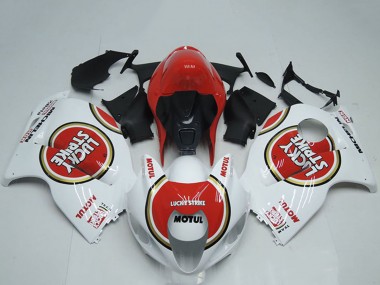1996-2007 Suzuki GSXR 1300 Hayabusa Motorcycle Fairings - White Red Lucky Strike Motul Canada for Sale