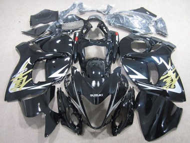 2008-2020 Suzuki GSXR 1300 Hayabusa Motorcycle Fairings - Glossy Black White Gold Decal Canada for Sale