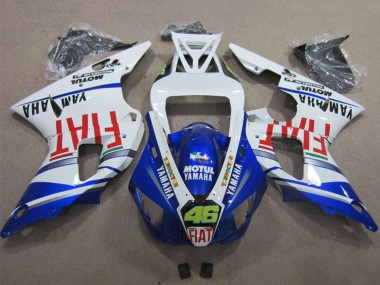 1998-1999 Yamaha YZF R1 Motorcycle Fairings - White Blue Red Motul Fiat 46 Canada for Sale