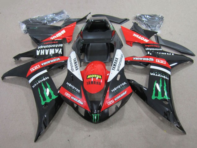 2002-2003 Yamaha YZF R1 Motorcycle Fairings - Red Glossy Black White Green Motul Monster Canada for Sale