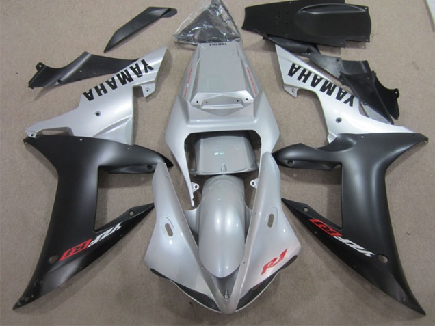 2002-2003 Yamaha YZF R1 Motorcycle Fairing - Silver Matte Black Canada for Sale