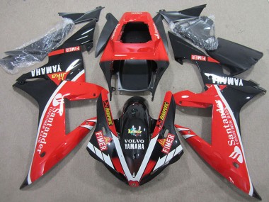 2004-2006 Yamaha YZF R1 Motorcycle Fairings - Red White Glossy Black Santander Canada for Sale