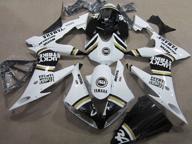 2004-2006 Yamaha YZF R1 Motorcycle Fairings - White Black Lucky Strike Canada for Sale