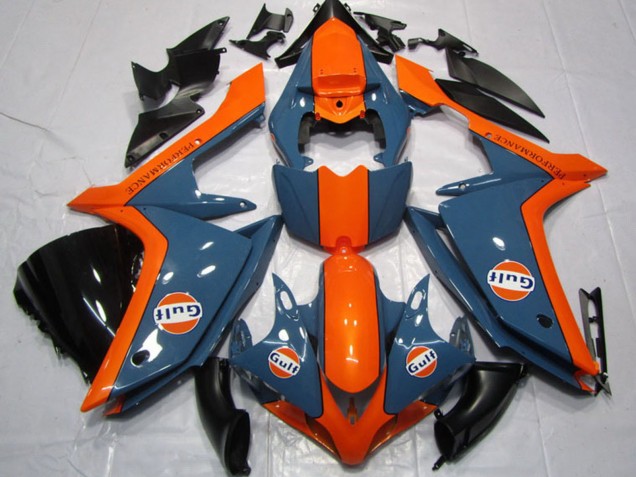 2007-2008 Yamaha YZF R1 Motorcycle Fairings - Dark Blue Orange Gulf Canada for Sale