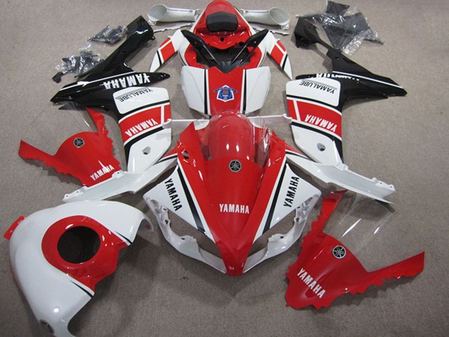 2007-2008 Yamaha YZF R1 Motorcycle Fairing - White Red Glossy Black Canada for Sale