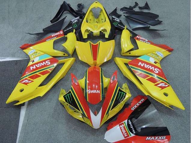 2007-2008 Yamaha YZF R1 Motorcycle Fairings - Yellow Red Black White Swan Canada for Sale