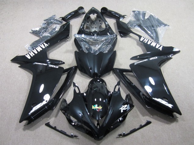 2007-2008 Yamaha YZF R1 Motorcycle Fairings - Glossy Black White Decal Canada for Sale