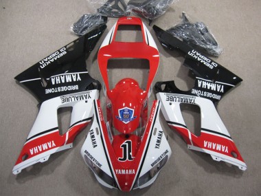 2009-2011 Yamaha YZF R1 Motorcycle Fairings - White Red Black Bridgestone Yamalube Semakin Didepan Canada for Sale