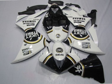 2009-2011 Yamaha YZF R1 Motorcycle Fairings - White Black Lucky Strike Canada for Sale