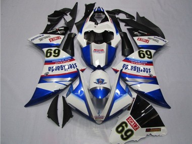 2009-2011 Yamaha YZF R1 Motorcycle Fairings - White Blue Black Sterilgarda SCALZ 69 Canada for Sale