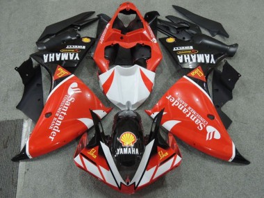 2009-2011 Yamaha YZF R1 Motorcycle Fairings - Red White Black Santander Red Canada for Sale