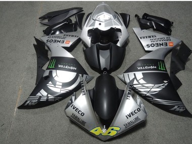 2009-2011 Yamaha YZF R1 Motorcycle Fairings - Silver Matte Black Green Monster Iveco Yamalube ENEOS Semakin Didepan Canada for Sale