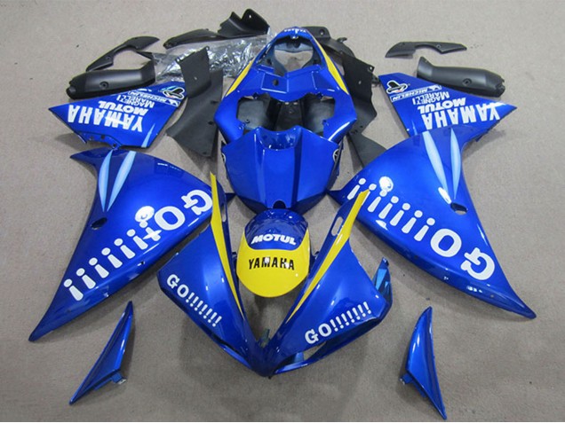 2009-2011 Yamaha YZF R1 Motorcycle Fairings - Blue Yellow White Go Canada for Sale