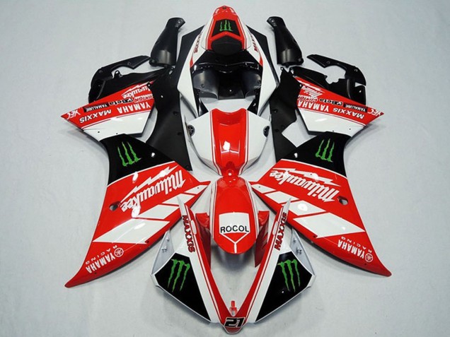 2012-2014 Yamaha YZF R1 Motorcycle Fairings - White Grey Glossy Black Green Monster Milwaukee Maxxis Rocol Canada for Sale