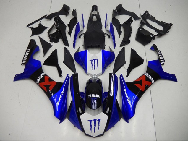 2015-2019 Yamaha YZF R1 Motorcycle Fairings - Blue White Black Red Monster Akropovic Canada for Sale