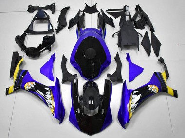 2015-2019 Yamaha YZF R1 Motorcycle Fairings - Blue Yellow Glossy Black Shark Canada for Sale