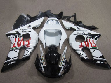 1998-2002 Yamaha YZF R6 Motorcycle Fairings - White Glossy Black Fiat Motul Michelin Canada for Sale