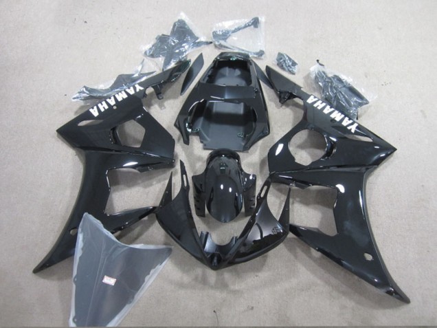 2003-2004 Yamaha YZF R6 Motorcycle Fairing - Glossy Black White Decals Canada for Sale