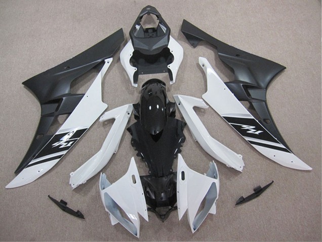 2006-2007 Yamaha YZF R6 Motorcycle Fairings - White Glossy Black Matte Black Canada for Sale