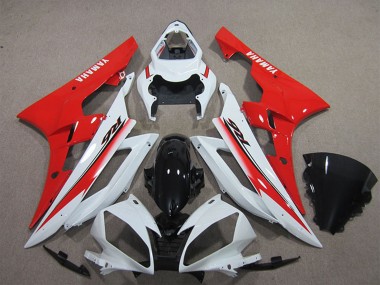 2006-2007 Yamaha YZF R6 Motorcycle Fairing - White Red Glossy Black Canada for Sale