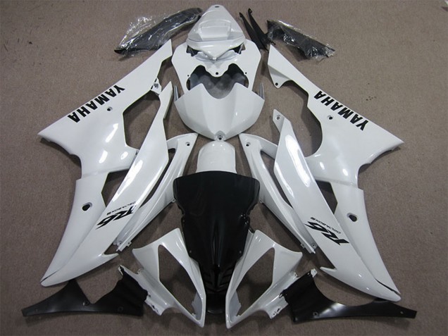 2008-2016 Yamaha YZF R6 Motorcycle Fairings - White Black Decals Canada for Sale