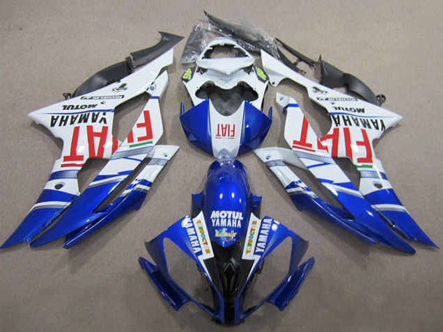 2008-2016 Yamaha YZF R6 Motorcycle Fairings - White Blue Red Fiat Motul Michelin 46 Canada for Sale