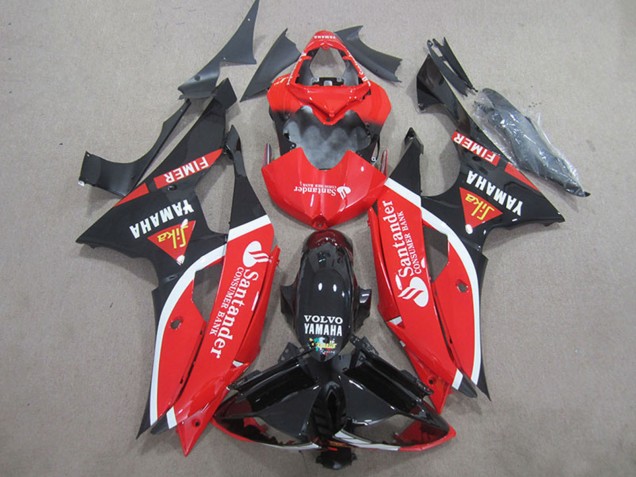 2008-2016 Yamaha YZF R6 Motorcycle Fairings - Red White Glossy Black Volvo Santander Fimer Canada for Sale