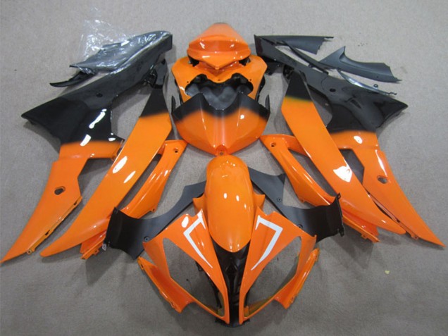 2008-2016 Yamaha YZF R6 Motorcycle Fairing - Orange Glossy Black Canada for Sale