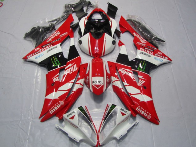 2008-2016 Yamaha YZF R6 Motorcycle Fairings - White Red Glossy Black Green Monster Rocol Milwaukee Maxxis Canada for Sale
