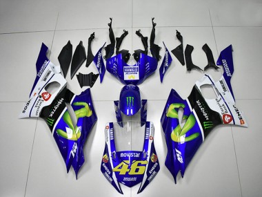 2017-2023 Yamaha YZF R6 Motorcycle Fairings - White Blue Black Green Monster MoviStar 46 Canada for Sale