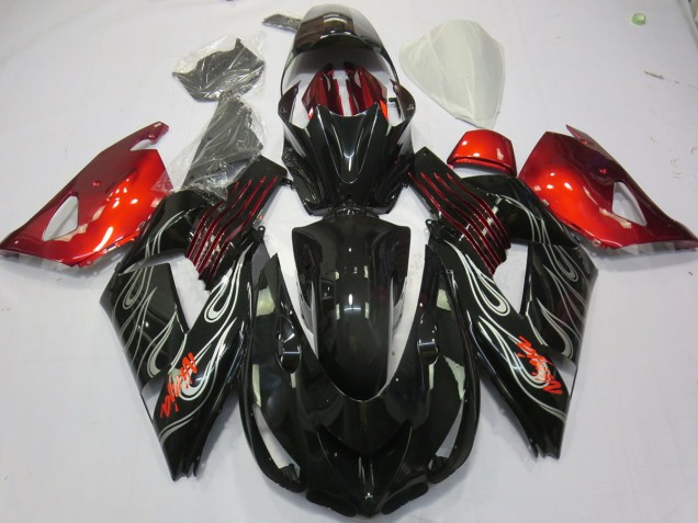 Black Flame Red 2006-2011 ZX14R Fairings