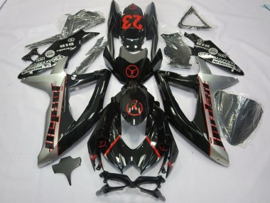 Black Grey Jordan 2008-2010 GSXR 600-750 Fairings